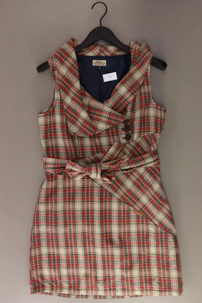 Khujo Midikleid Gr. L kariert Ärmellos rot