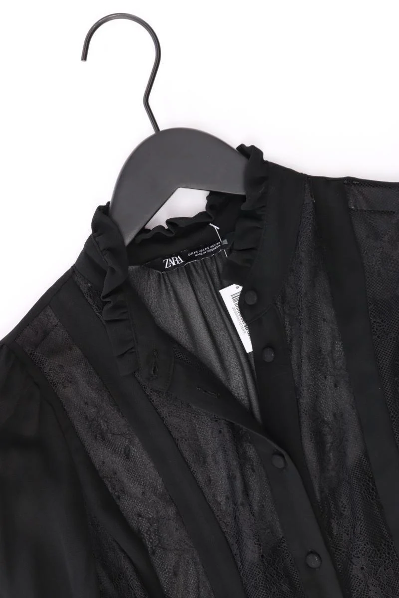 Zara Chiffonbluse Gr. XS Langarm schwarz aus Polyester - Image 3