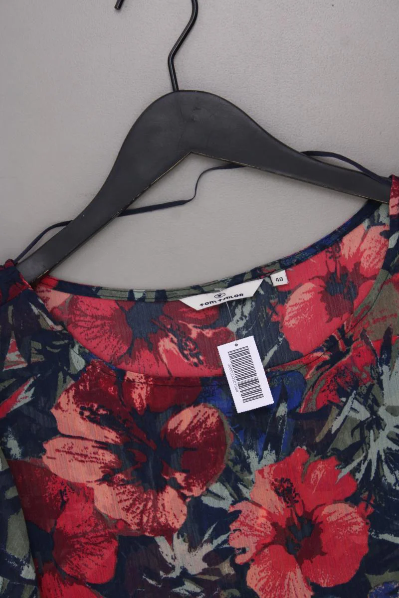Tom Tailor Chiffonbluse Gr. 40 mit Blumenmuster Kurzarm mehrfarbig aus Polyester - Image 2