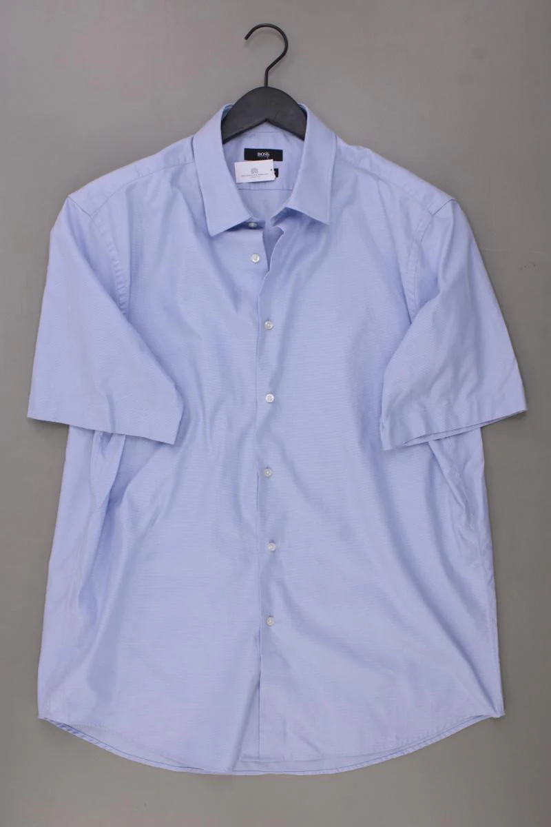 BOSS by Hugo Boss Kurzarmhemd für Herren Gr. Hemdgröße 44 blau aus Baumwolle