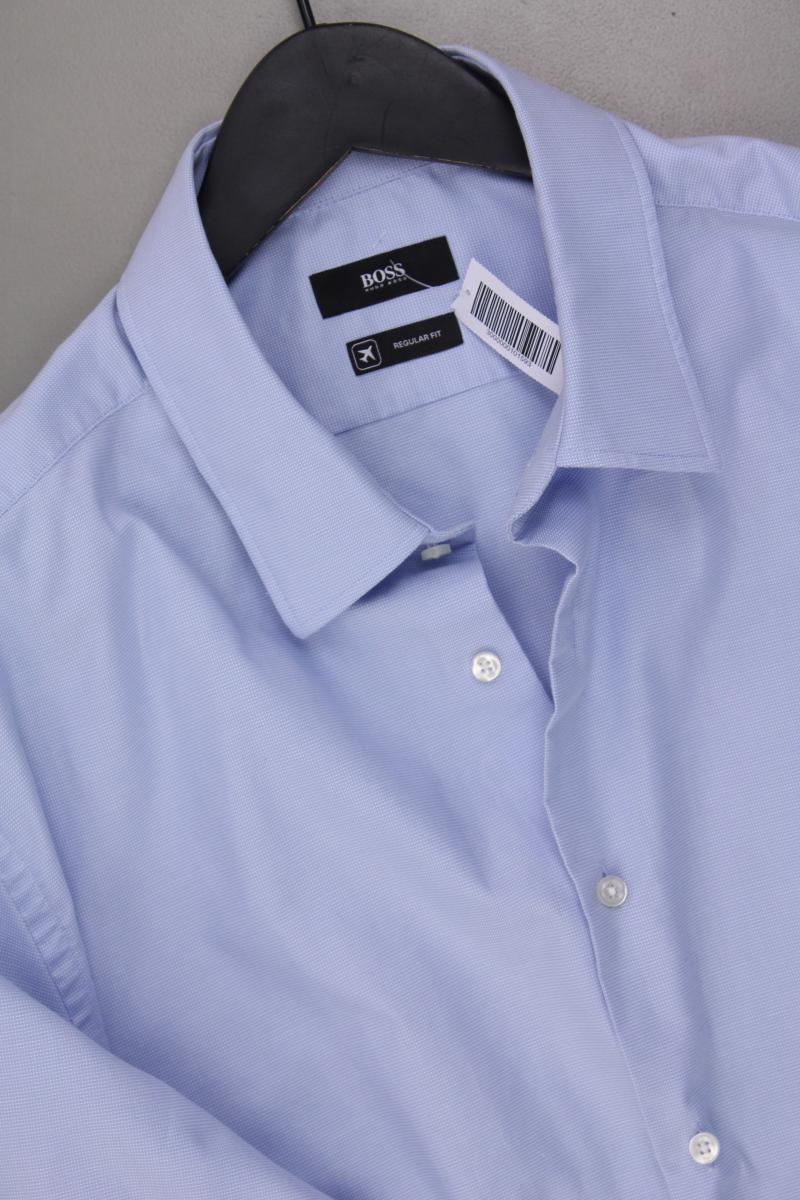 BOSS by Hugo Boss Kurzarmhemd für Herren Gr. Hemdgröße 44 blau aus Baumwolle - Image 2