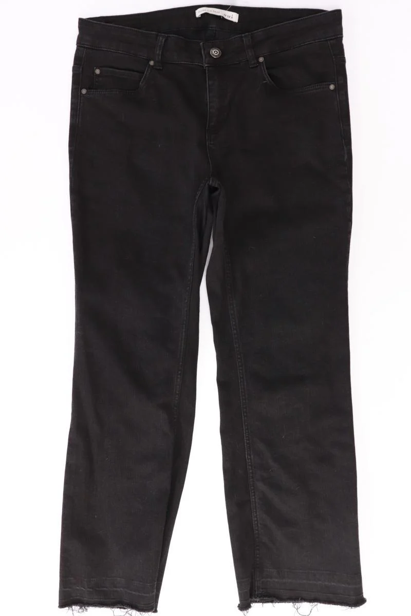 Oui Straight Jeans Gr. 40 schwarz aus Baumwolle