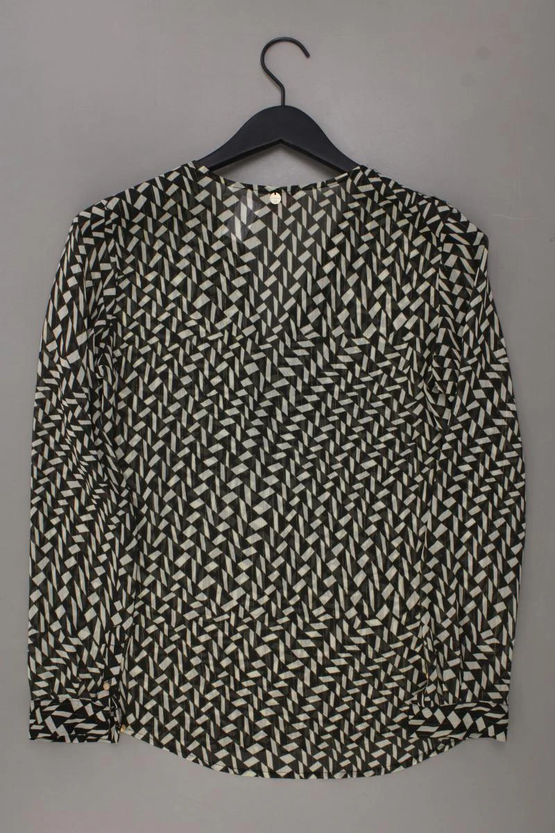 Rich&Royal Chiffonbluse Gr. 36 geometrisches Muster Langarm olivgrün - Image 3