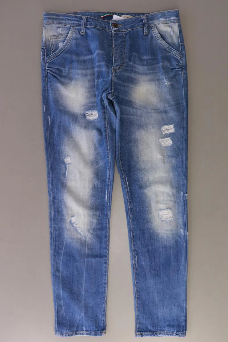 Please Straight Jeans Gr. L blau aus Baumwolle
