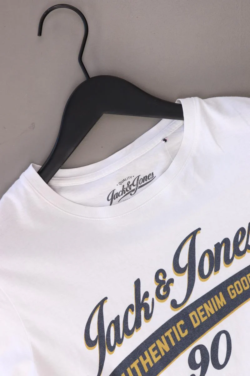 Jack & Jones Printshirt für Herren Gr. S Kurzarm weiß aus Baumwolle - Image 3