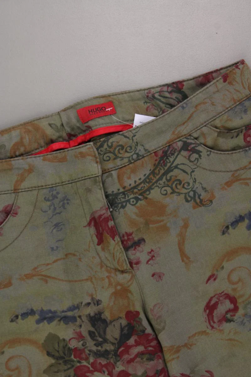 Hugo Boss Hose Gr. 38 mit Blumenmuster olivgrün aus Baumwolle - Image 2