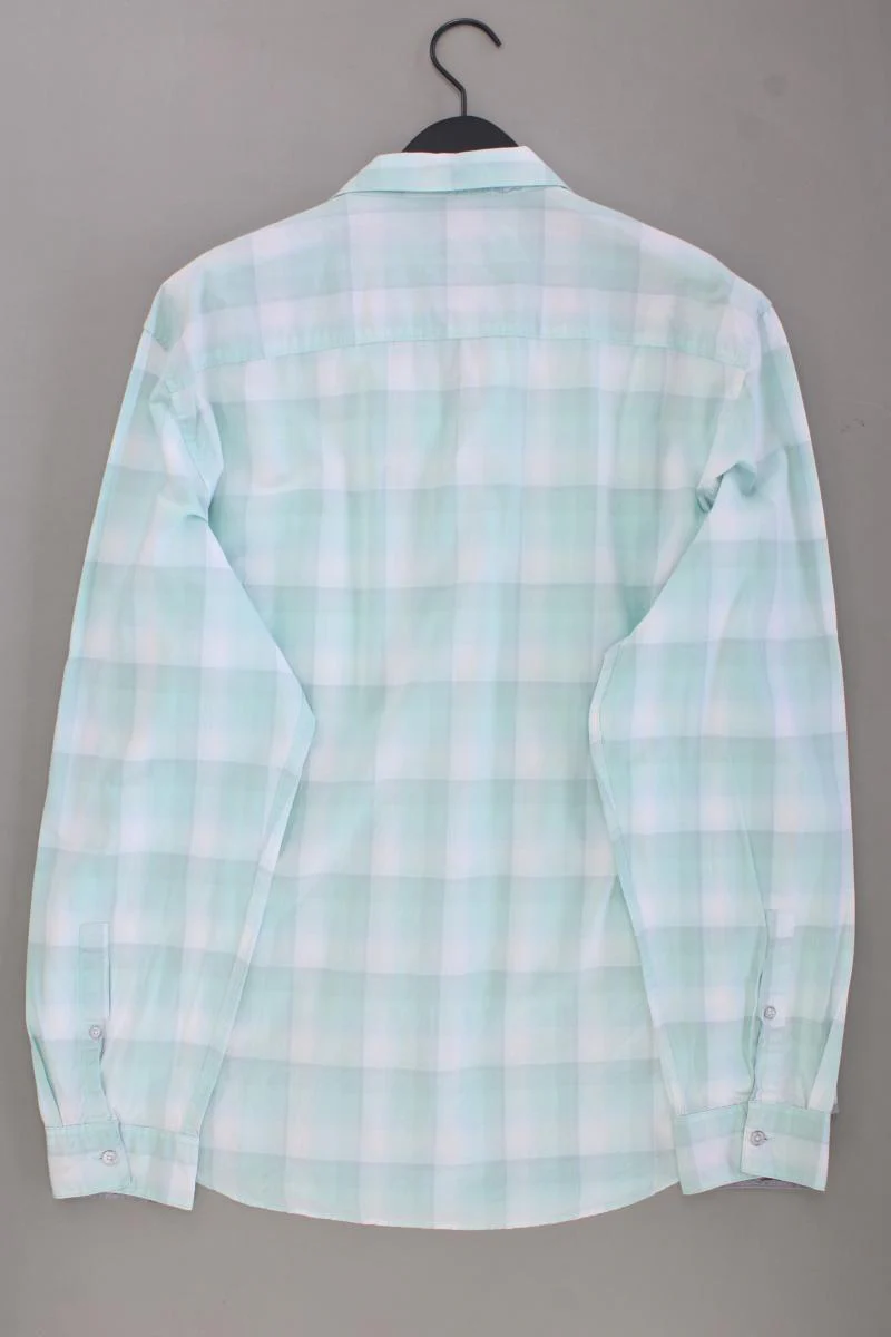Calvin Klein Karohemd für Herren Gr. XL kariert Langarm türkis aus Baumwolle - Image 3