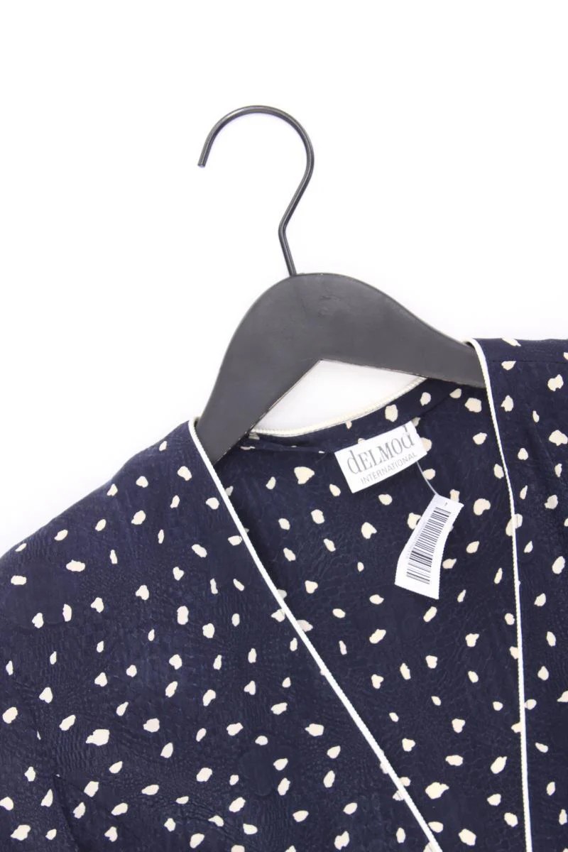 Delmod Vintage Bluse Gr. 40 Kurzarm blau aus Cupro - Image 2