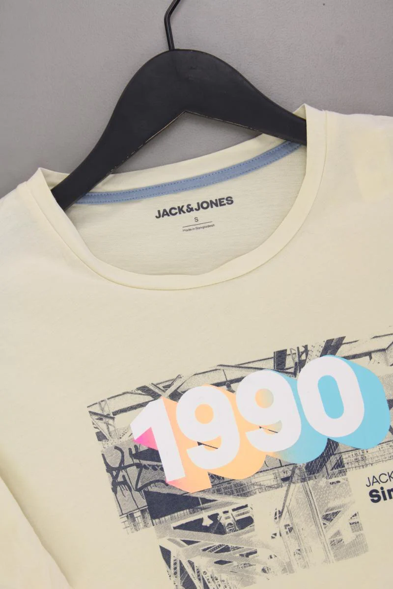 Jack & Jones Printshirt für Herren Gr. S Kurzarm gelb aus Baumwolle - Image 2