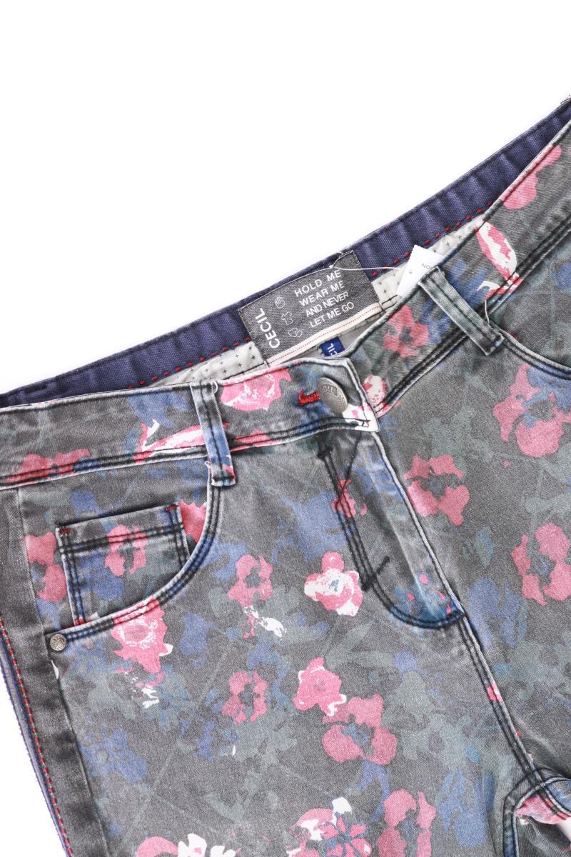 Cecil Skinny Jeans Gr. W30 mit Blumenmuster grau aus Baumwolle - Image 3