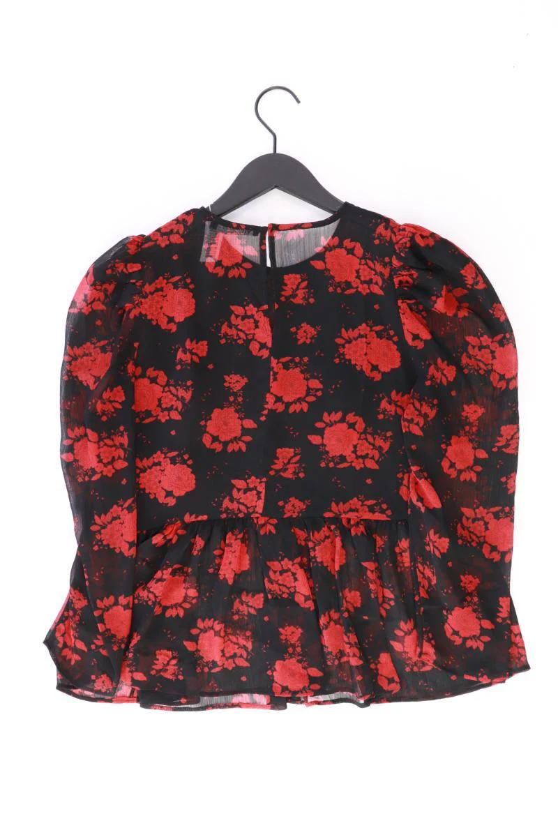 Zara Chiffonbluse Gr. M mit Blumenmuster 3/4 Ärmel schwarz aus Polyester - Image 2