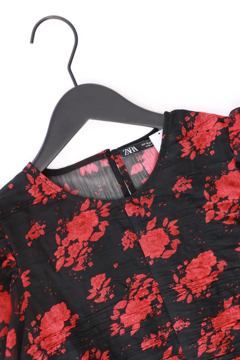 Zara Chiffonbluse Gr. M mit Blumenmuster 3/4 Ärmel schwarz aus Polyester - Image 3