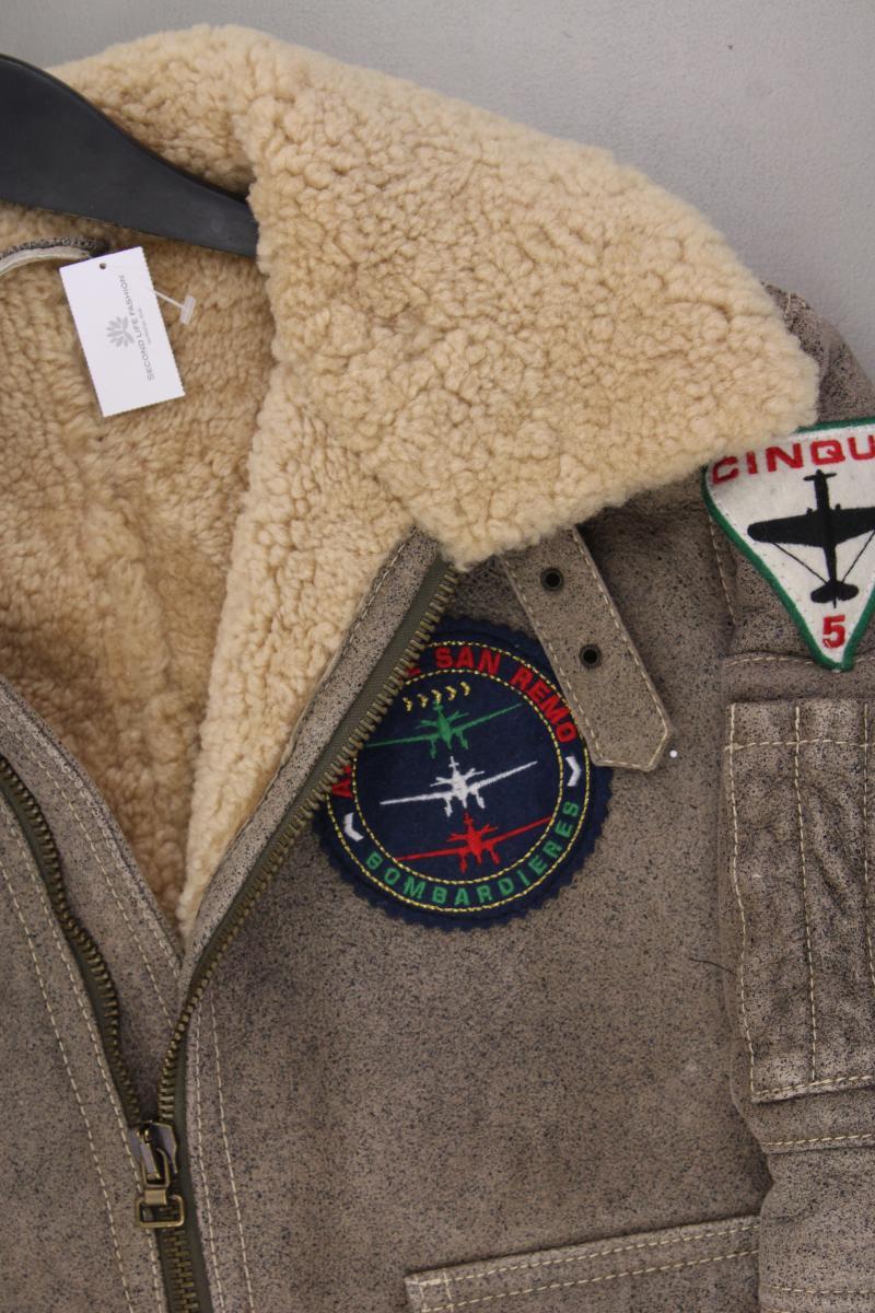 Echtleder Pilotenjacke gefüttert für Herren Gr. 52 grau - Image 2