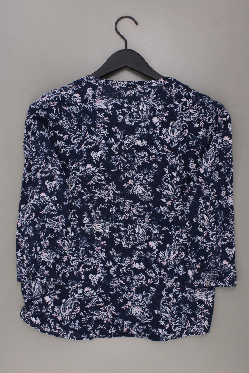edc by Esprit Classic Bluse Gr. S mit Blumenmuster 3/4 Ärmel blau aus Baumwolle - Image 3