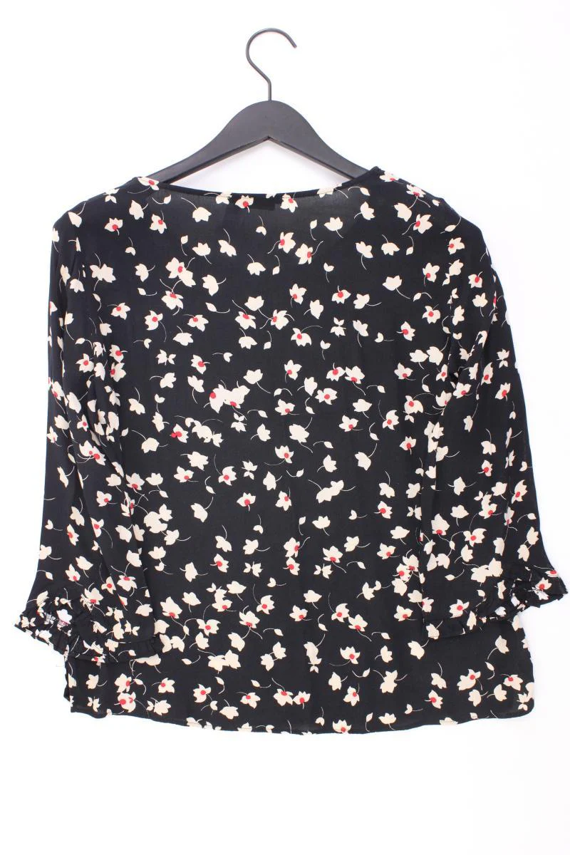 Set Classic Bluse Gr. 38 mit Blumenmuster 3/4 Ärmel schwarz aus Viskose - Image 3