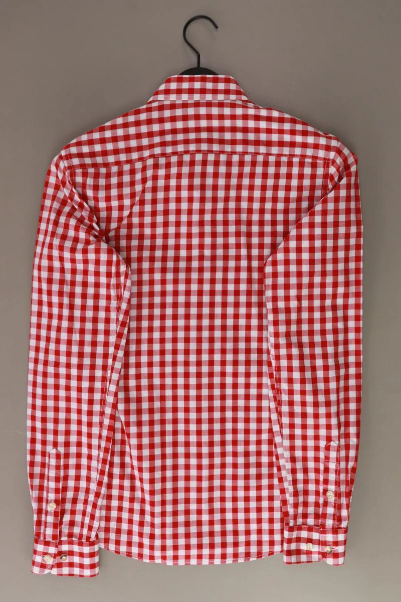 Almsach Trachtenhemd für Herren Gr. S kariert Langarm rot aus Baumwolle - Image 2