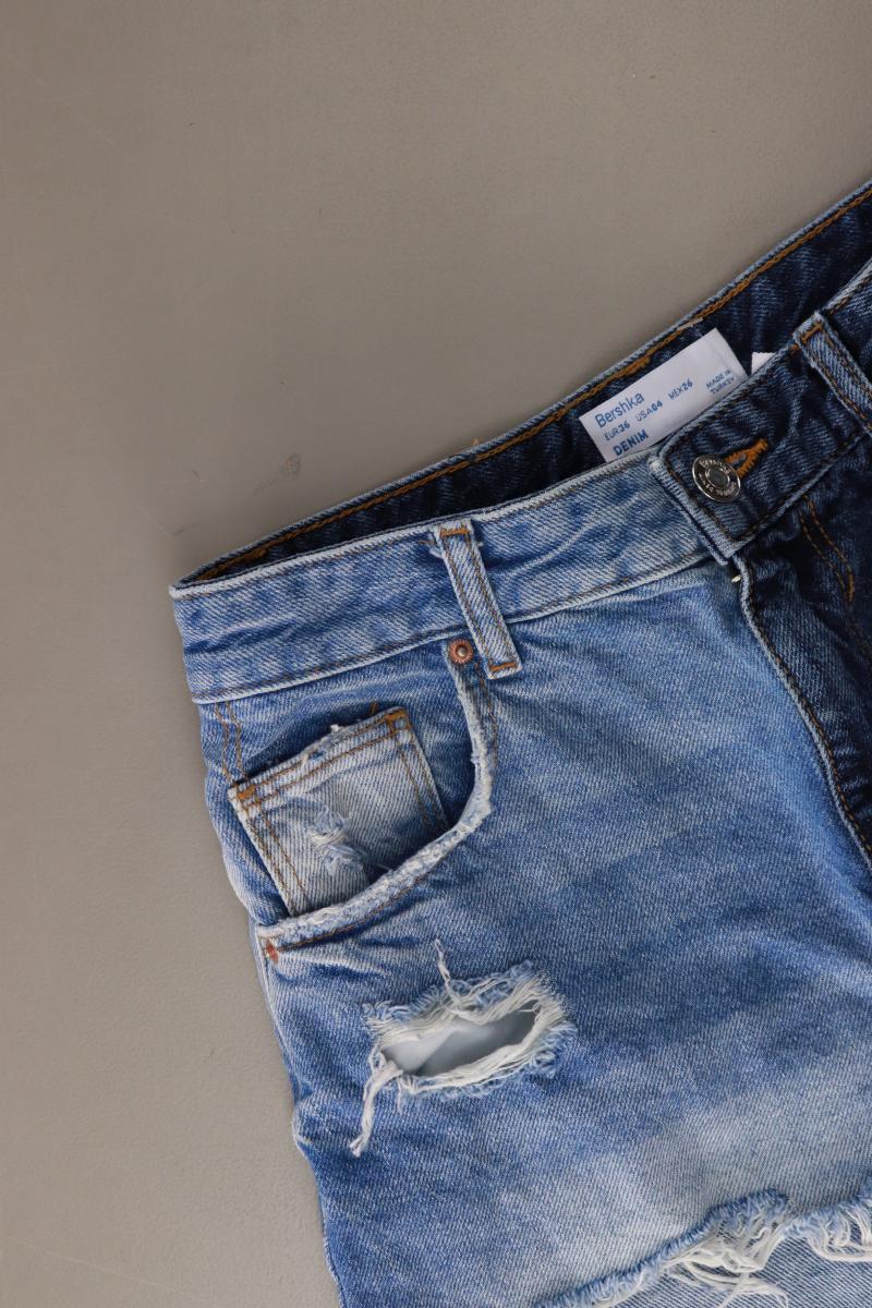 Bershka Jeansshorts Gr. 36 blau aus Baumwolle - Image 3