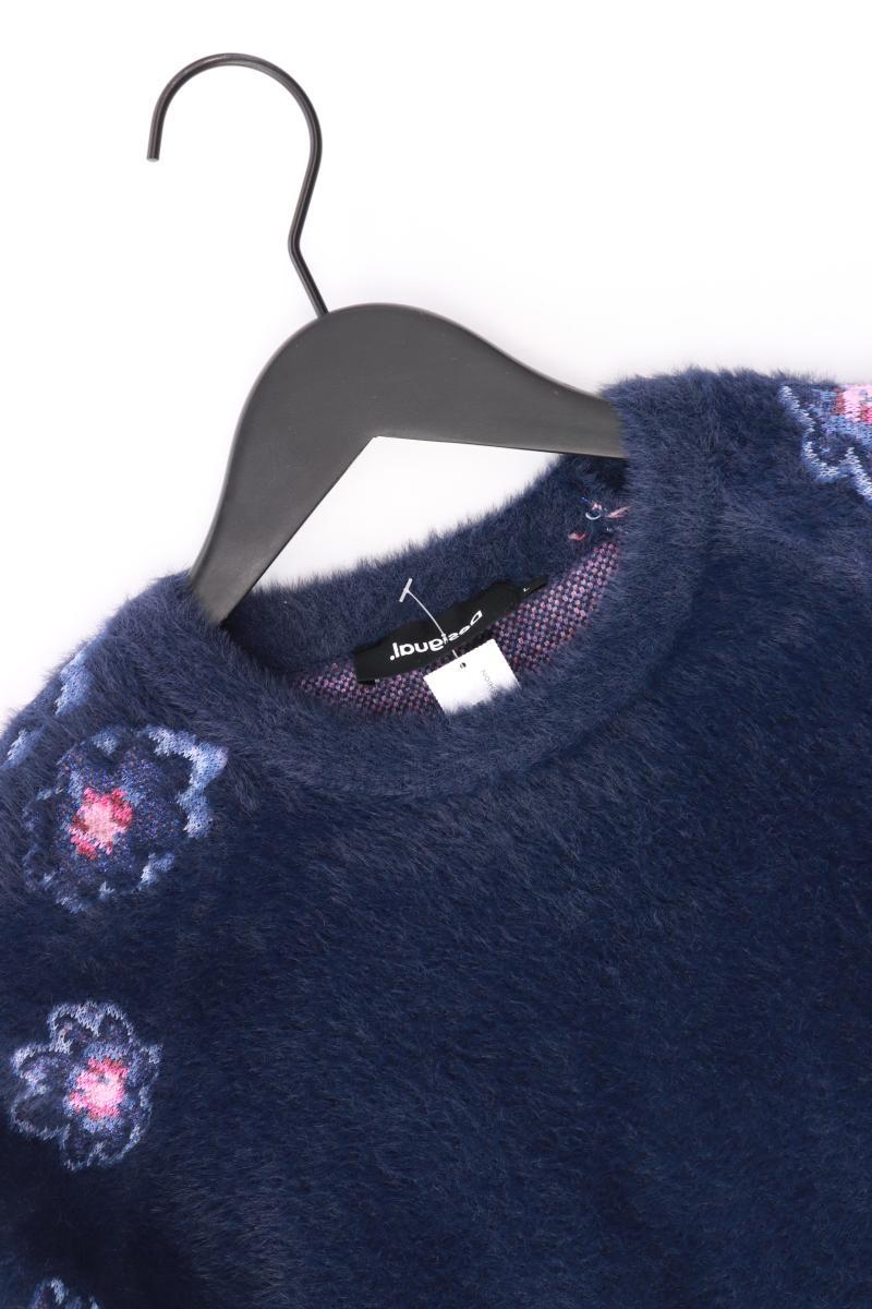 Desigual Langarmpullover Gr. L mit Blumenmuster blau - Image 3