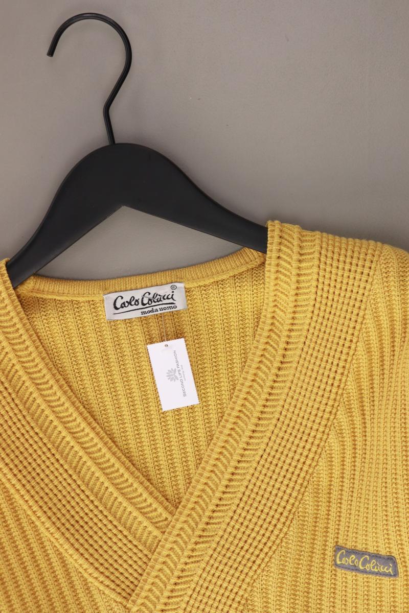 Carlo Colucci Wollpullover für Herren Gr. 50 Vintage gelb aus Schurwolle - Image 3