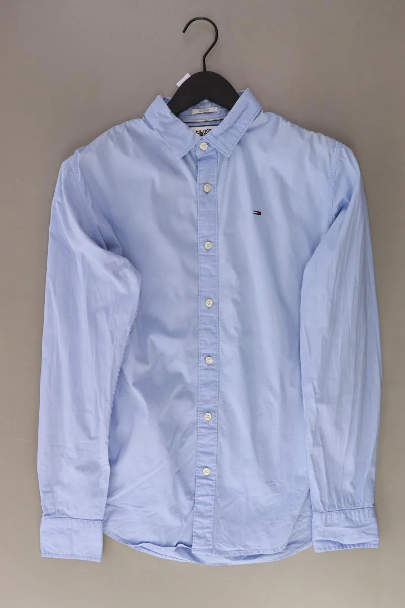 Hilfiger Denim Langarmhemd für Herren Gr. M blau aus Baumwolle