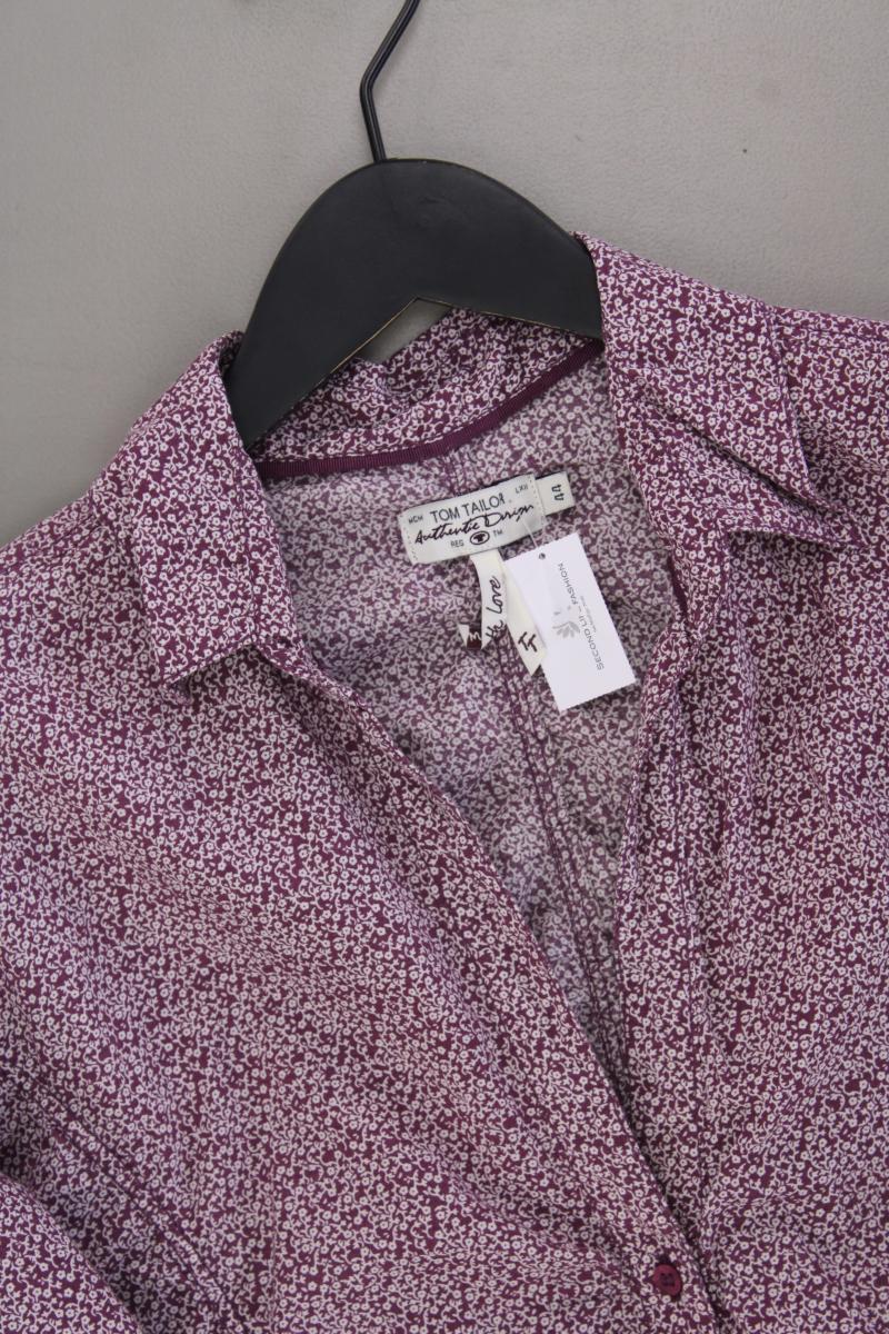 Tom Tailor (Denim) Langarmbluse Gr. 44 mit Blumenmuster lila aus Baumwolle - Image 2