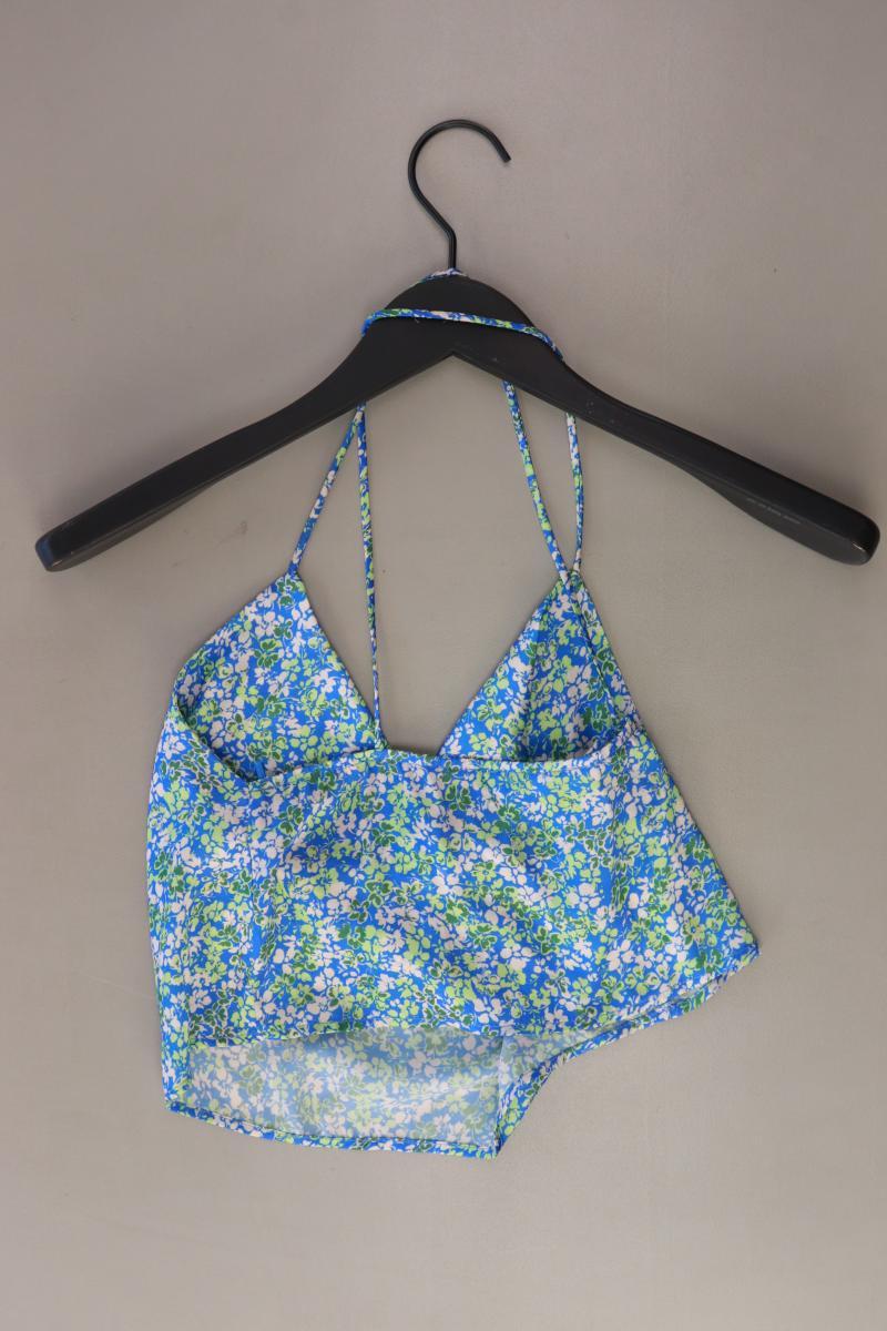 Pull&Bear Crop Top Gr. S mit Blumenmuster blau aus Polyester - Image 2