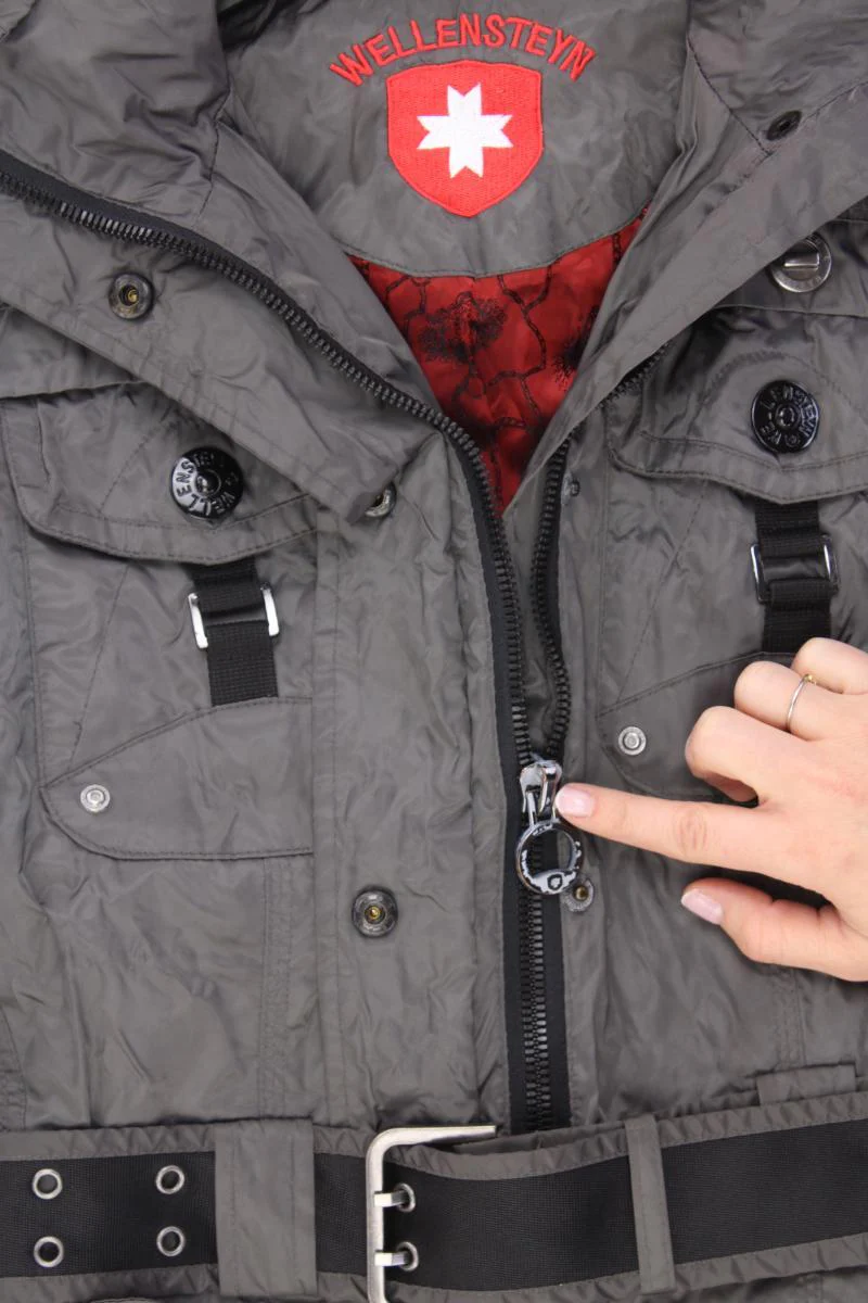 Wellensteyn Jacke Modell Chocolate Gr. XS mit Gürtel grau aus Polyester - Image 4