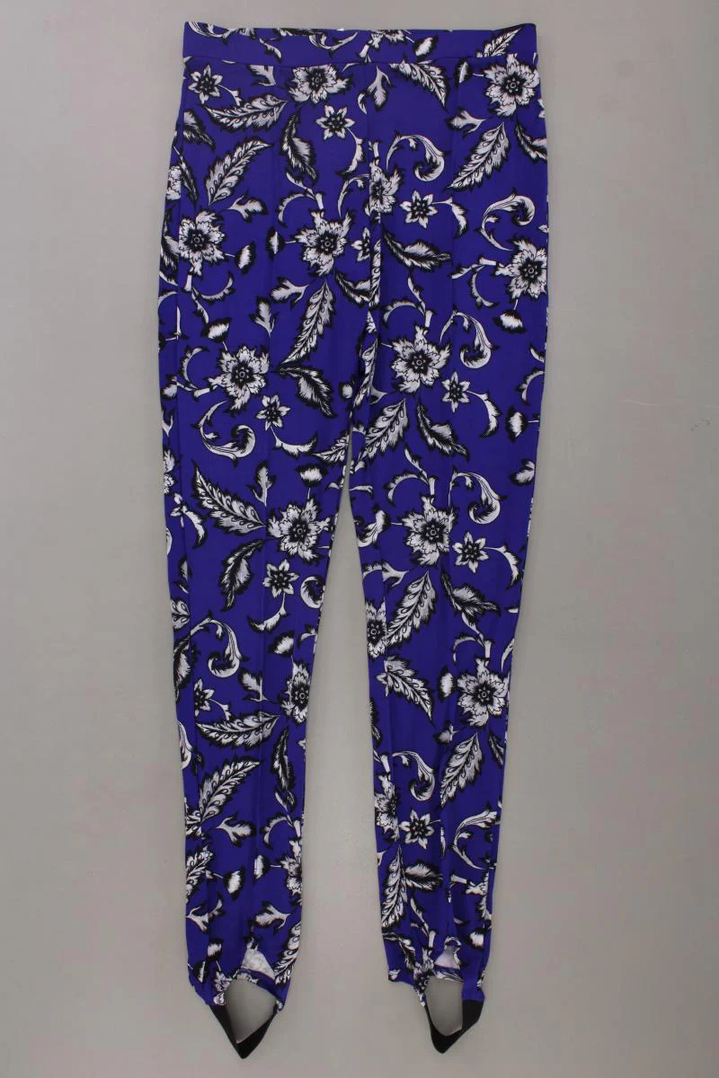H&M Leggings Gr. 44 mit Blumenmuster neu mit Etikett blau aus Polyester