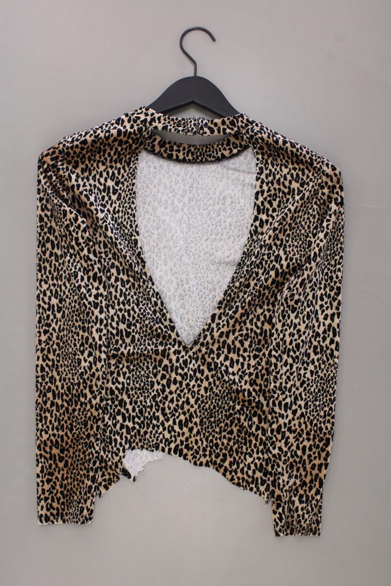 H&M Langarmshirt Samt Gr. M mit Tierdruck neuwertig braun aus Polyester - Image 3