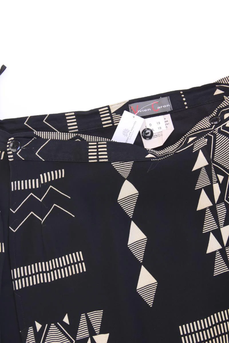 Vivien Caron Midirock Gr. Kurzgröße 19 geometrisches Muster Vintage schwarz - Image 2