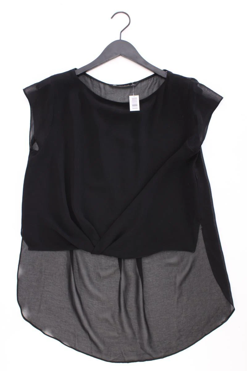 Zara Chiffonbluse Gr. M Kurzarm schwarz