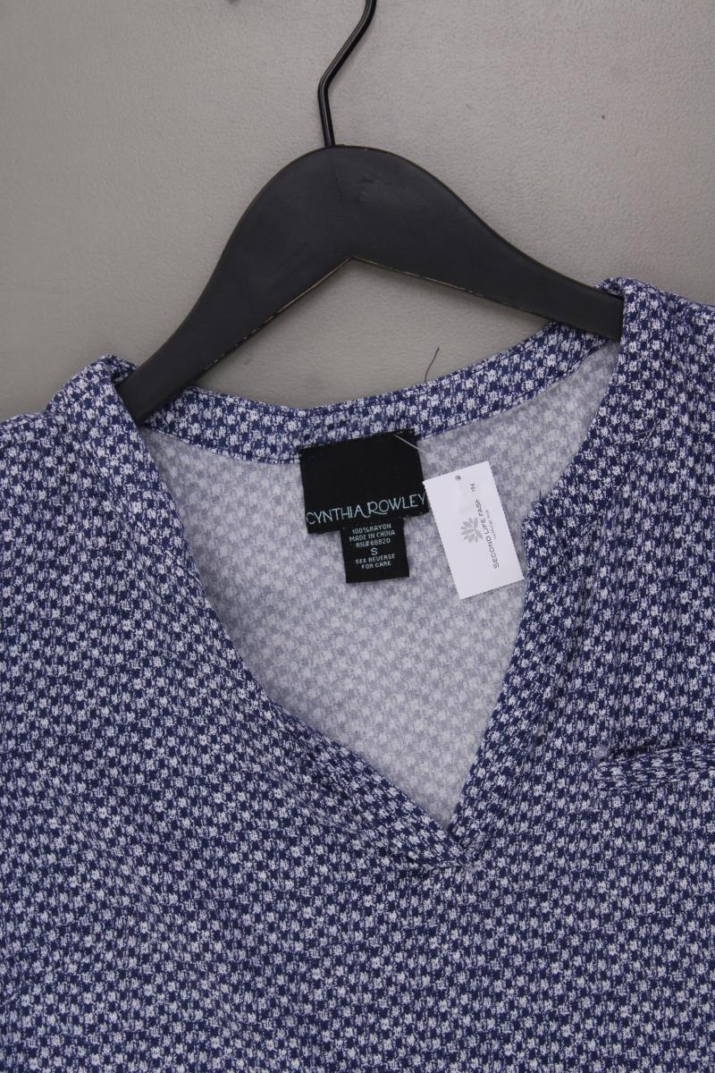 CYNTHIA ROWLEY Kurzarmbluse Gr. S blau aus Viskose - Image 2