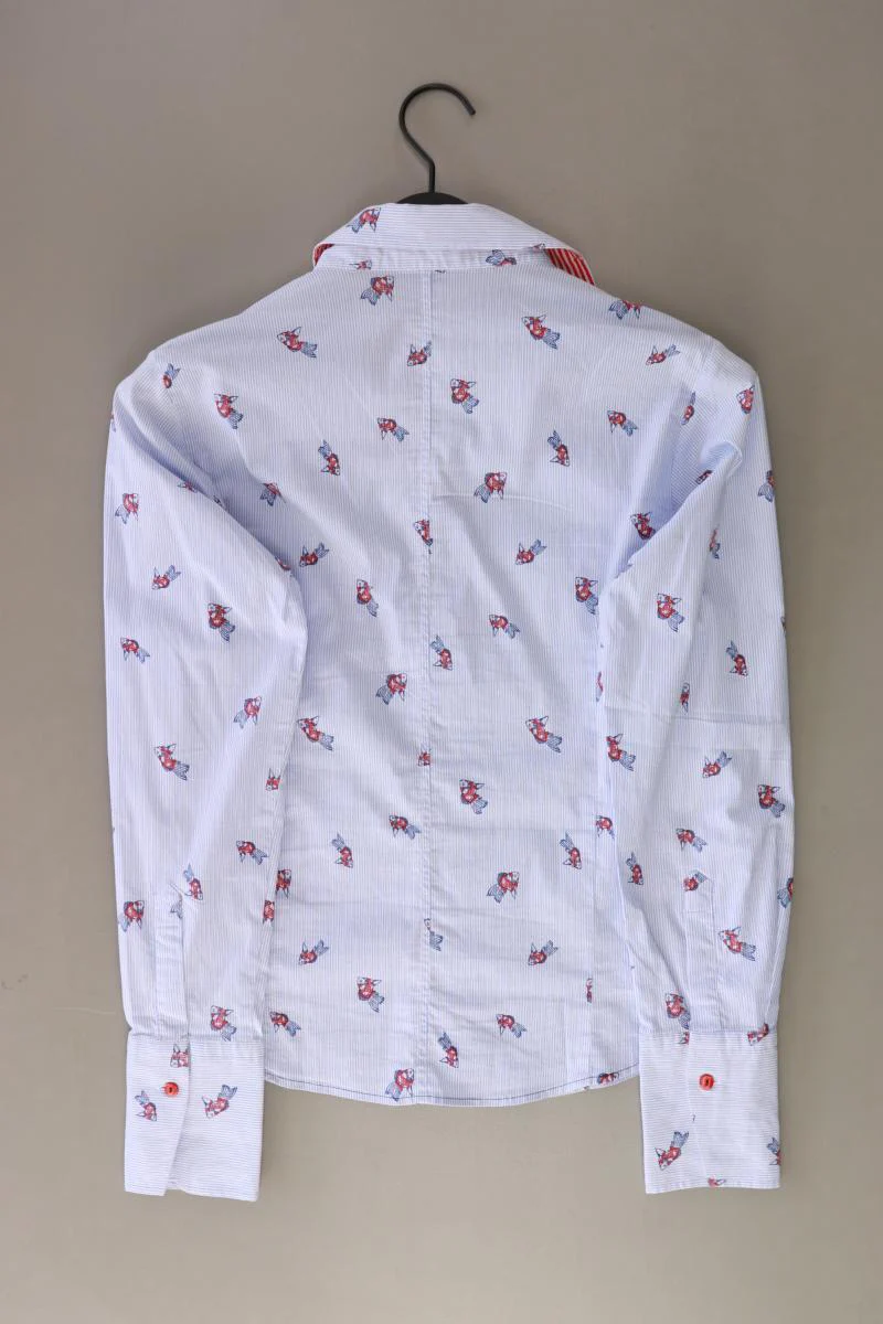MILANO Bluse mit Fischmuster Gr. 36 gestreift neuwertig Langarm blau - Image 2