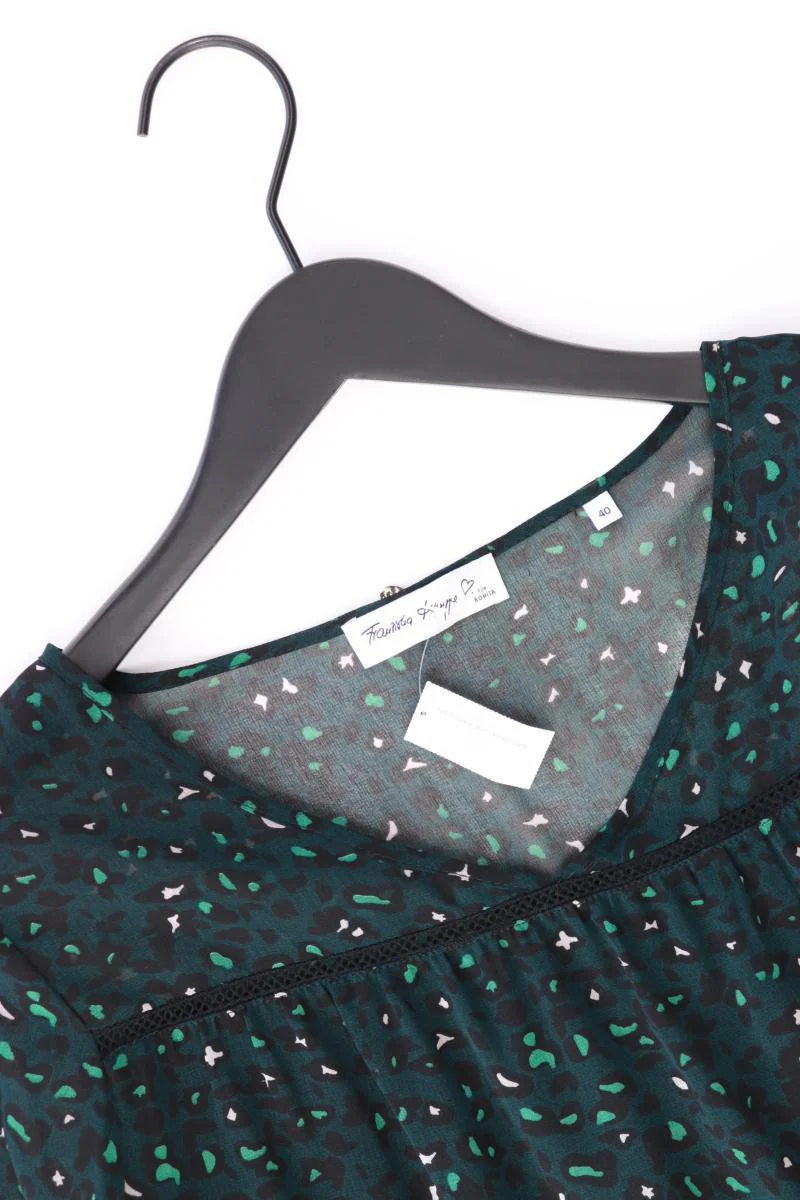 Bonita Chiffonbluse Gr. 40 mit Tierdruck Langarm grün aus Polyester - Image 3