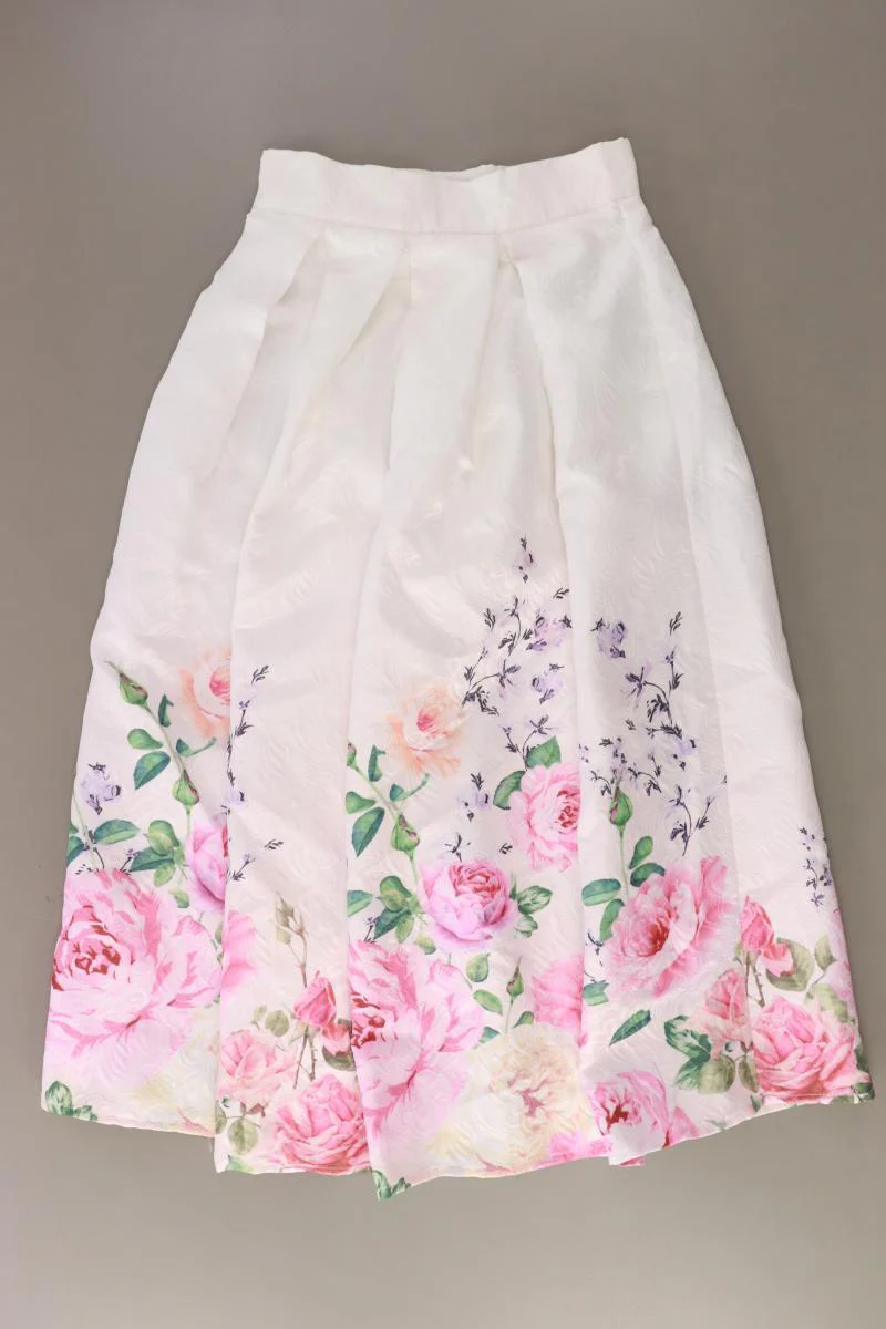 Shein Maxirock Gr. XS mit Blumenmuster weiß aus Polyester