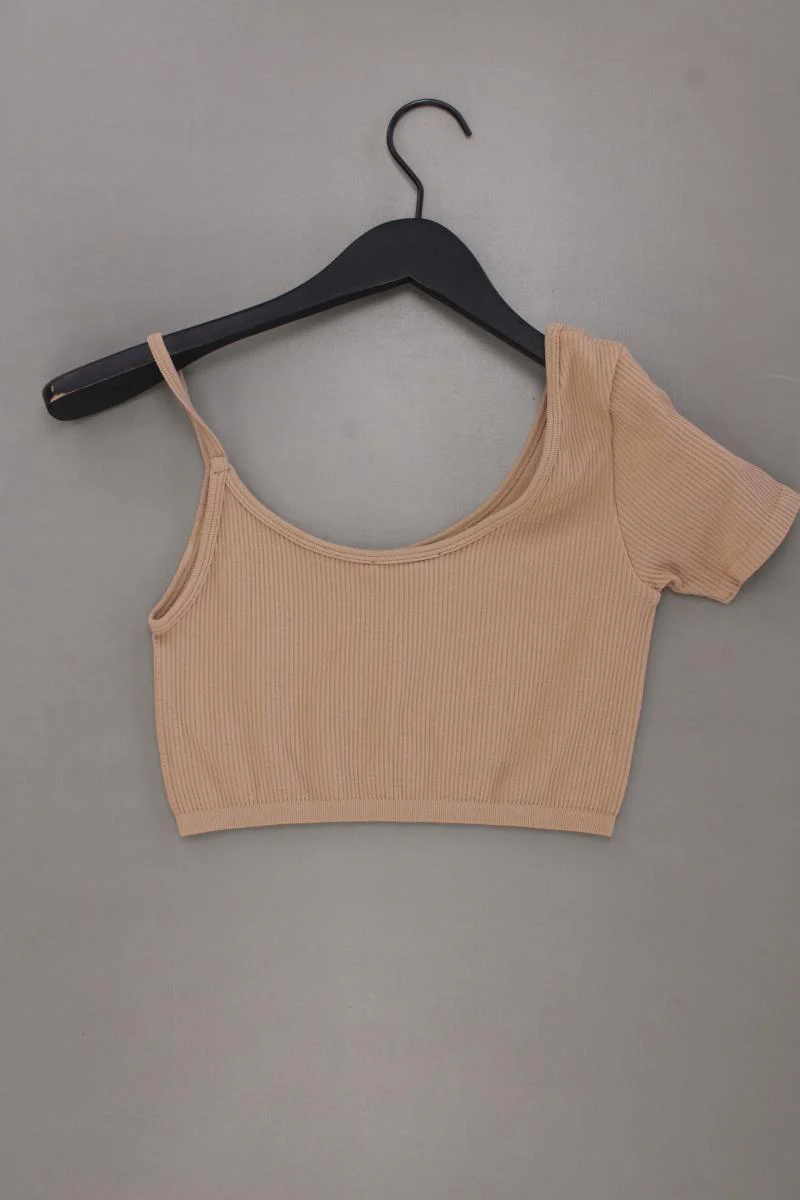 Zara Cropped Shirt Gr. XS neuwertig Kurzarm braun aus Nylon - Image 3