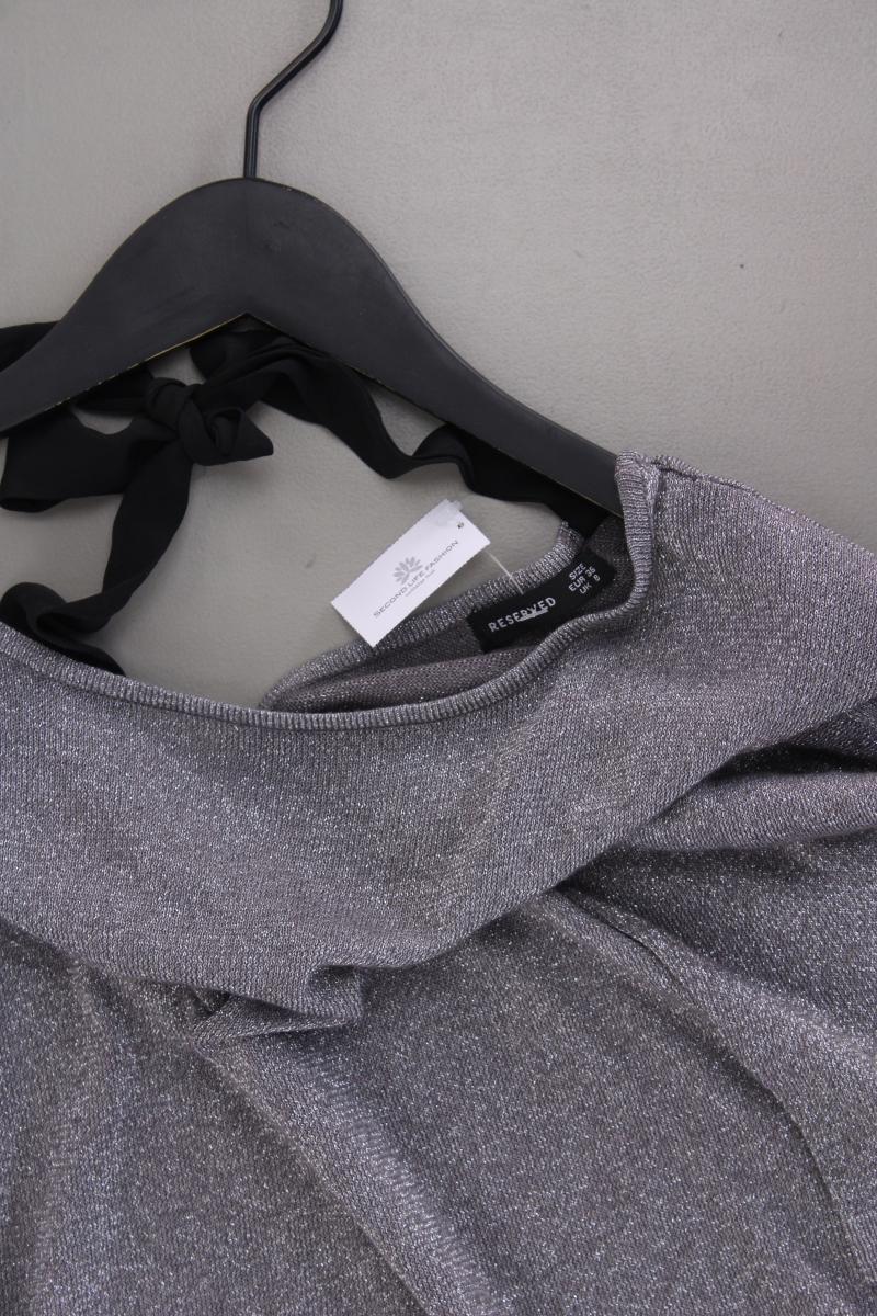 Reserved Oversize-Shirt Gr. 36 3/4 Ärmel mit Glitzer silber aus Viskose - Image 2
