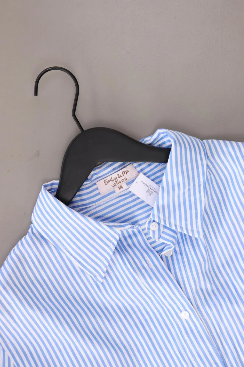 Emily & me Bluse Gr. UK 14 (M) gestreift Langarm blau aus Polyester - Image 3