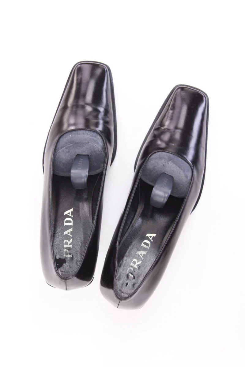 Prada Calzature Donna Spazzolato Leder Pumps Gr. 38,5 schwarz - Image 3