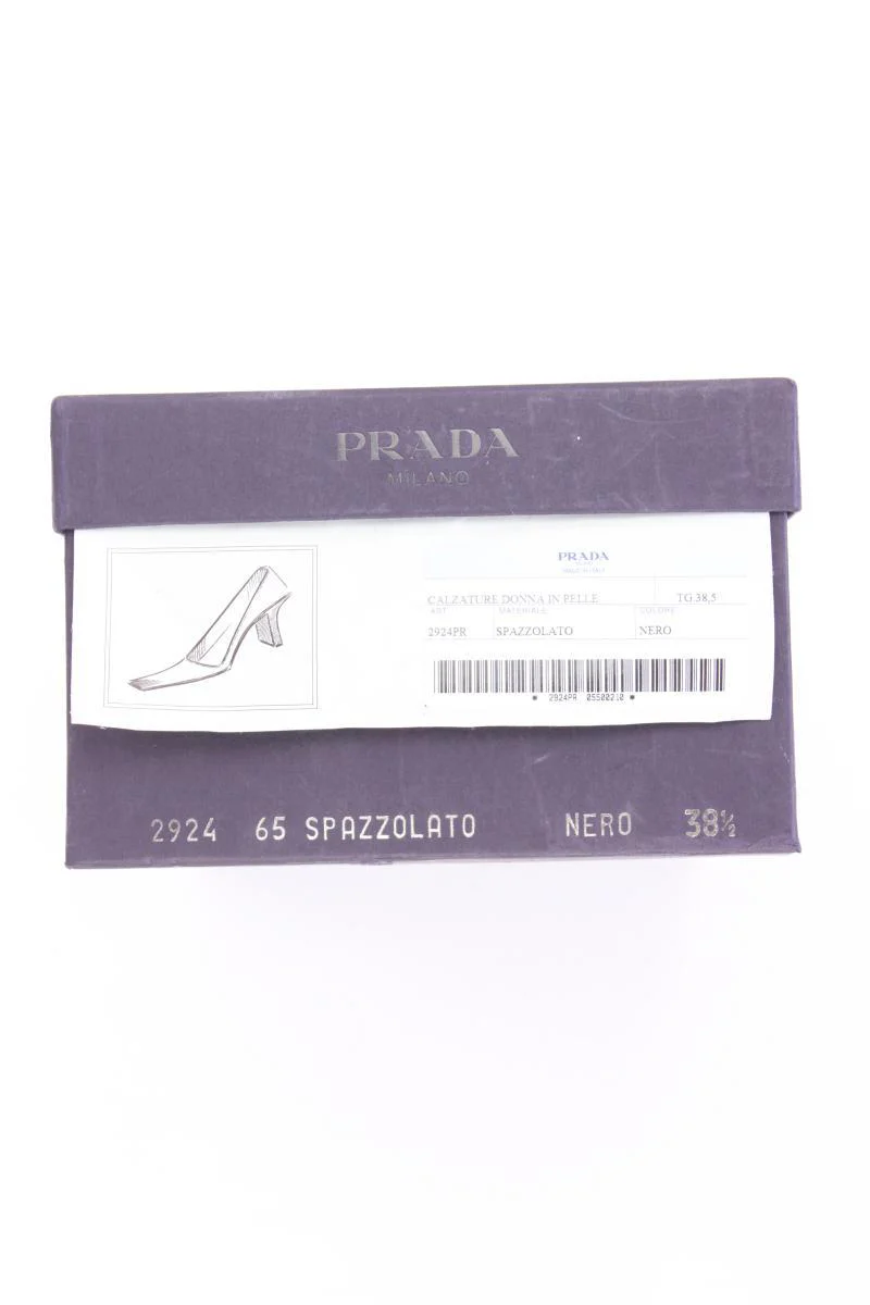 Prada Calzature Donna Spazzolato Leder Pumps Gr. 38,5 schwarz - Image 7