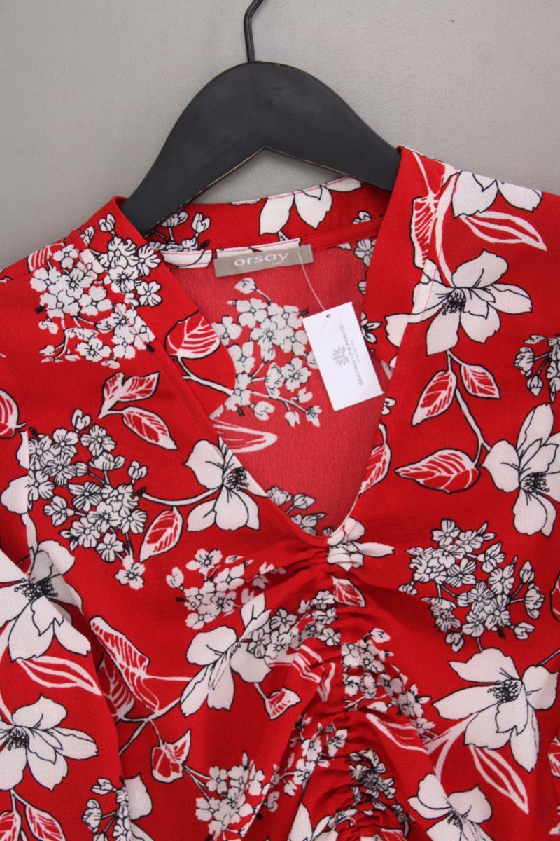 Orsay Langarmbluse Gr. 34 mit Blumenmuster neuwertig rot aus Polyester - Image 2