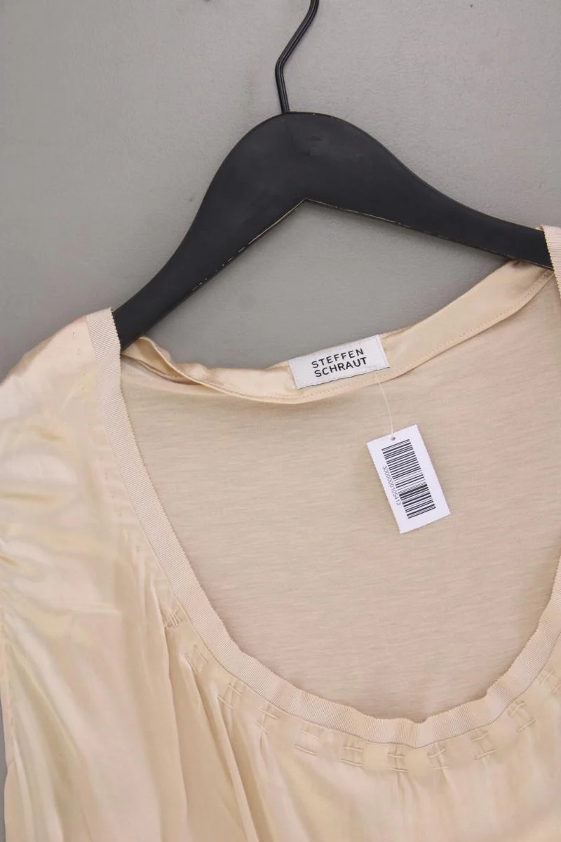 Steffen Schraut Seidenbluse Gr. 42 Ärmellos creme - Image 2