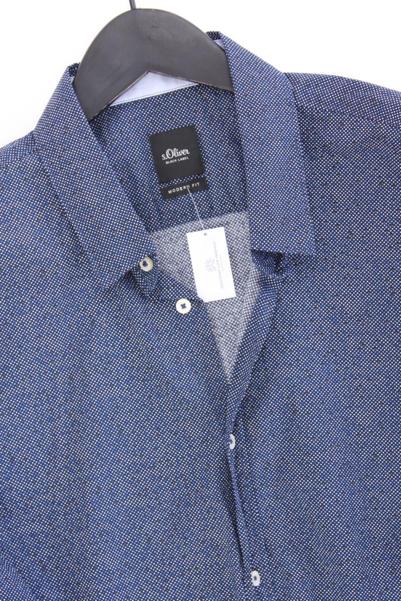s.Oliver Black Label Langarmhemd für Herren Gr. L blau aus Baumwolle - Image 2