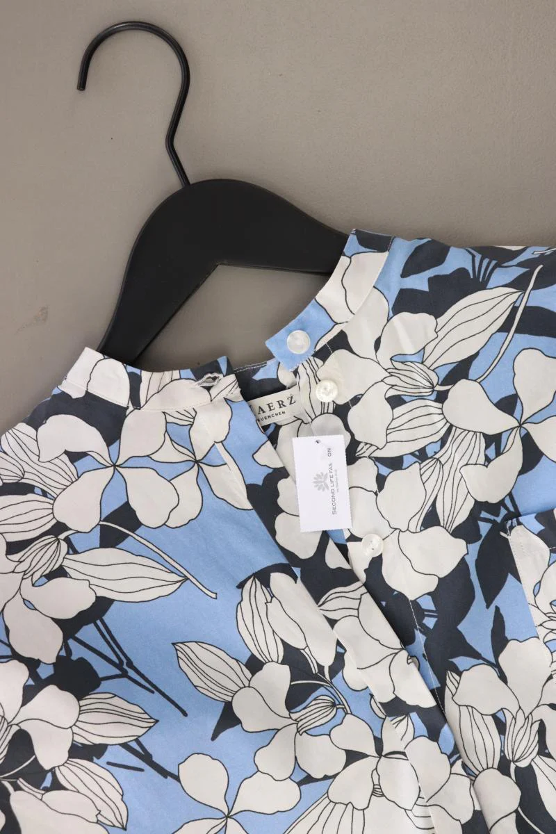 MAERZ München Langarmbluse Gr. 38 mit Blumenmuster neuwertig blau aus Baumwolle - Image 3