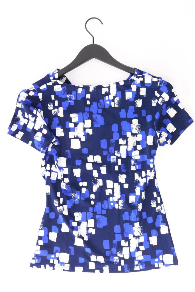 DUNNES Kurzarmbluse Gr. 38 geometrisches Muster blau aus Polyester - Image 2
