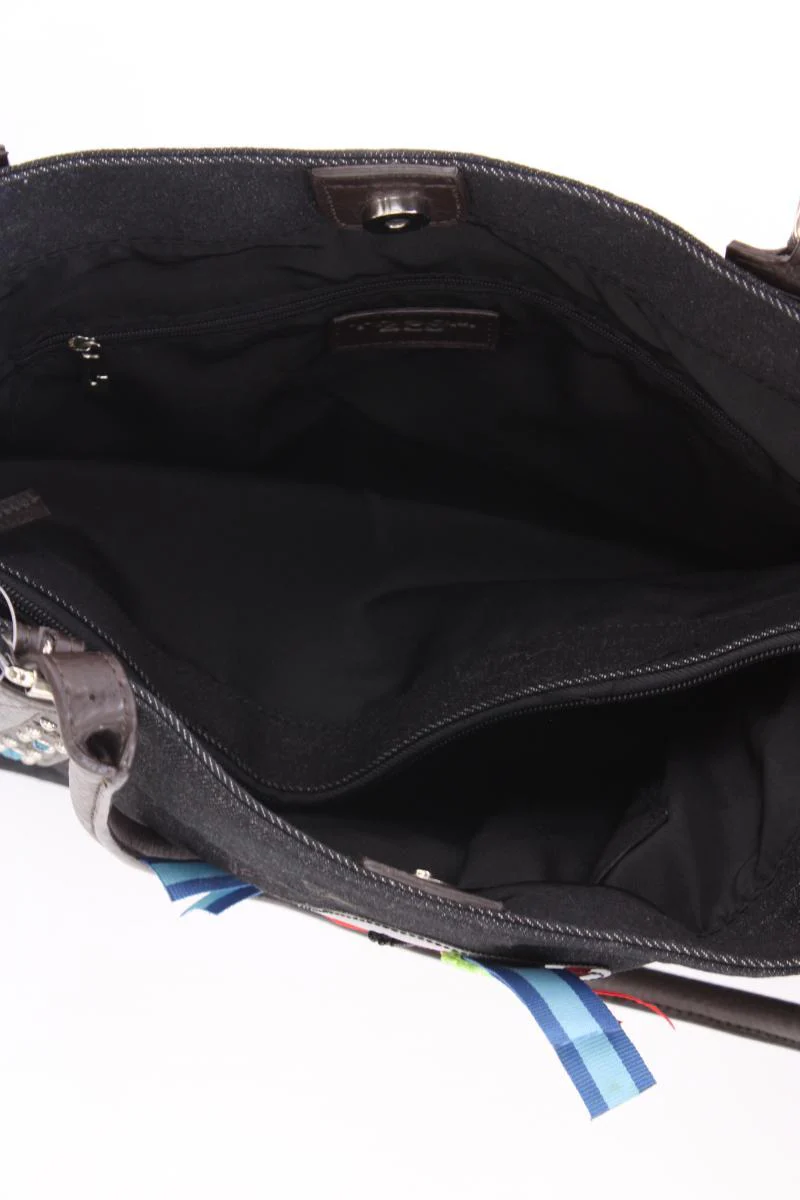 Tosca Blu Henkeltasche neuwertig grau aus Baumwolle - Image 4