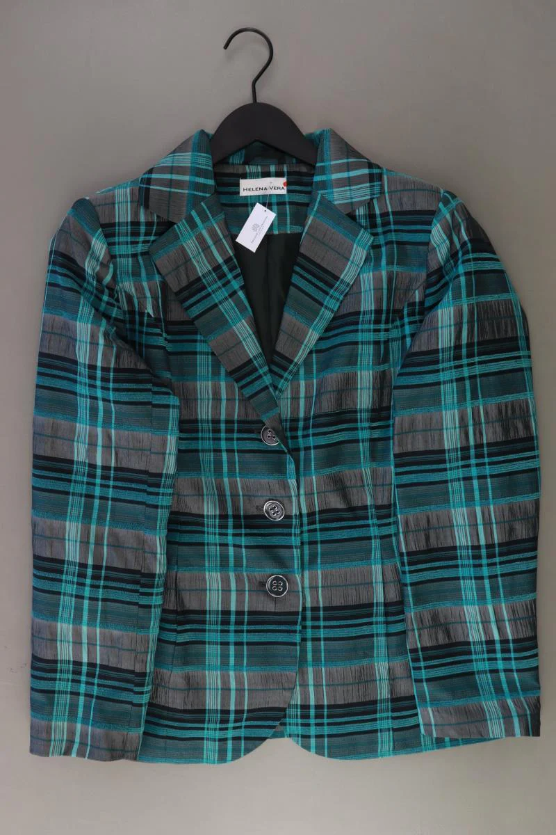 Helena Vera Longblazer Gr. Kurzgröße 21 kariert türkis aus Polyester