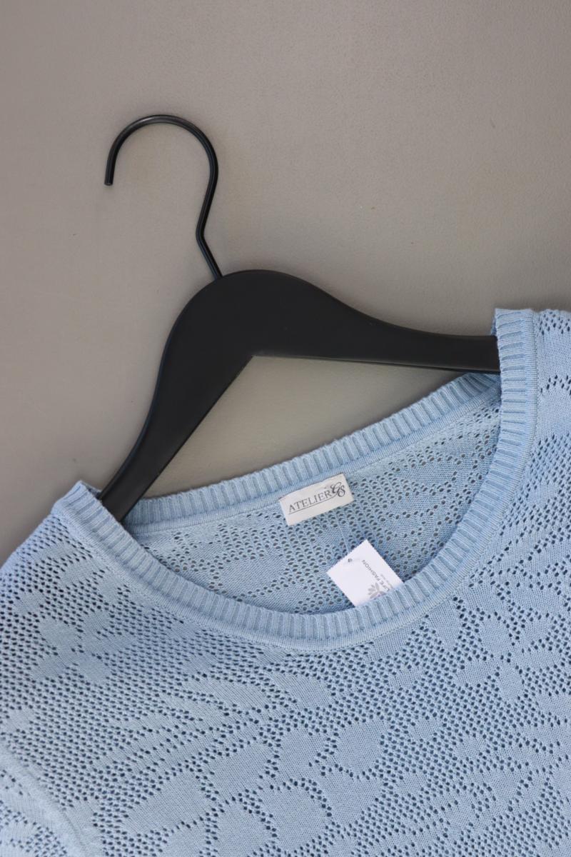 Atelier GS Strickshirt Gr. Kurzgröße 20 Kurzarm blau aus Viskose - Image 3