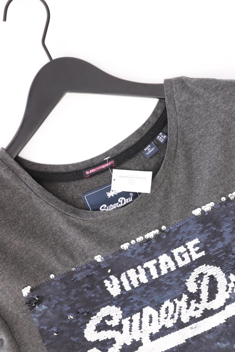 Superdry T-Shirt Gr. 38 Kurzarm mit Pailletten grau aus Baumwolle - Image 3