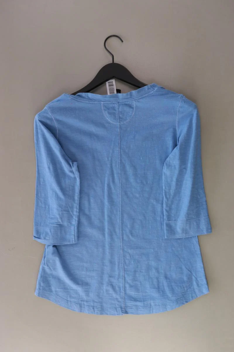 olsen Shirt mit V-Ausschnitt Gr. XS 3/4 Ärmel blau aus Baumwolle - Image 2